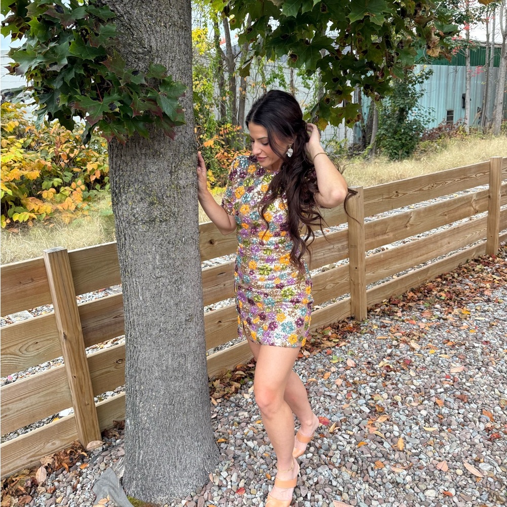 Dress the population Maddox short sleeve sequin dress mini small - Picture 4 of 4